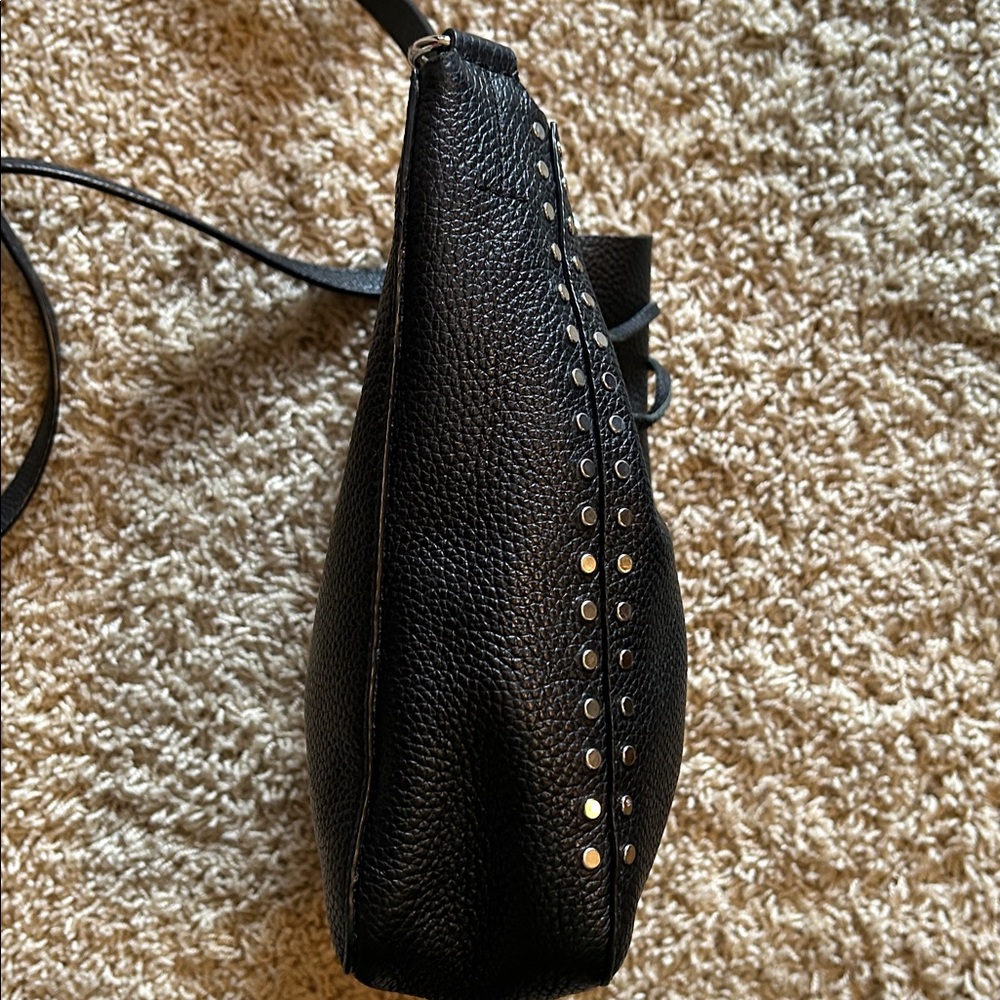 Rebecca Minkoff Darren Stud Black Pebbled Leather Crossbody Shoulder Bag NWOT - Picture 5 of 10